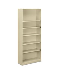 HONS82ABCL METAL BOOKCASE, SIX-SHELF, 34-1/2W X 12-5/8D X 81-1/8H, PUTTY