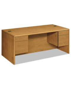 HON10791CC 10700 SERIES DESK, 3/4 HEIGHT DOUBLE PEDESTALS, 72W X 36D X 29.5H, HARVEST