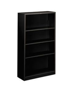 HONS60ABCP METAL BOOKCASE, FOUR-SHELF, 34-1/2W X 12-5/8D X 59H, BLACK