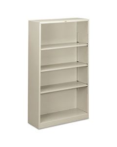 HONS60ABCQ METAL BOOKCASE, FOUR-SHELF, 34-1/2W X 12-5/8D X 59H, LIGHT GRAY