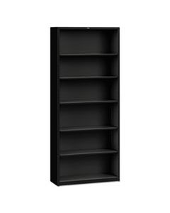 HONS82ABCP METAL BOOKCASE, SIX-SHELF, 34-1/2W X 12-5/8D X 81-1/8H, BLACK