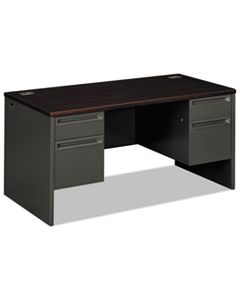 HON38155NS 38000 SERIES DOUBLE PEDESTAL DESK, 60W X 30D X 29.5H, MAHOGANY/CHARCOAL