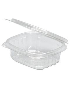 GNPAD04 HINGED-LID DELI CONTAINERS, CLEAR, 4OZ, 3.63 X 4 1/4 X 1 1/4, 100/BAG, 4BG/CRTN