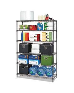 ALESW664818BA NSF CERTIFIED 6-SHELF WIRE SHELVING KIT, 48W X 18D X 72H, BLACK ANTHRACITE