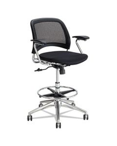 SAF6820BL REVE MESH EXTENDED-HEIGHT CHAIR, SUPPORTS UP TO 250 LBS., BLACK SEAT/BLACK BACK, CHROME BASE
