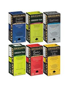 BTC15577 ASSORTED TEA PACKS, SIX FLAVORS, 28/BOX, 168/CARTON