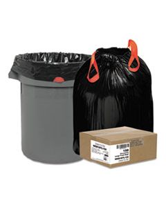 WBI1DTL150 HEAVY-DUTY TRASH BAGS, 33 GAL, 1.2 MIL, 33.5" X 38", BLACK, 150/BOX