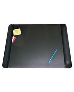 AOP413841 EXECUTIVE DESK PAD WITH ANTIMICROBIAL PROTECTION, LEATHER-LIKE SIDE PANELS, 24 X 19, BLACK