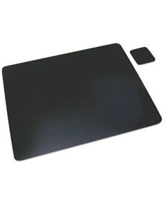 AOP1924LE LEATHER DESK PAD W/COASTER, 19 X 24, BLACK