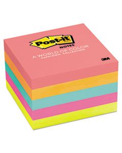 MMM6545PK ORIGINAL PADS IN CAPE TOWN COLORS, 3 X 3, 100-SHEET, 5/PACK