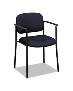 BSXVL616VA90 VL616 STACKING GUEST CHAIR WITH ARMS, NAVY SEAT/NAVY BACK, BLACK BASE