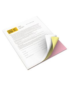 XER3R12854 VITALITY MULTIPURPOSE CARBONLESS 3-PART PAPER, 8.5 X 11, CANARY/PINK/WHITE, 5, 010/CARTON