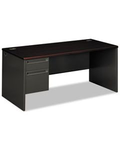 HON38292LNS 38000 SERIES LEFT PEDESTAL DESK, 66W X 30D X 29.5H, MAHOGANY/CHARCOAL