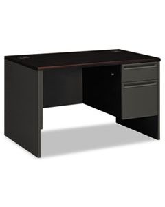 HON38251NS 38000 SERIES RIGHT PEDESTAL DESK, 48W X 30D X 29.5H, MAHOGANY/CHARCOAL