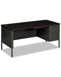 HONP3265RNS METRO CLASSIC RIGHT PEDESTAL DESK, 66W X 30D 29.5H, MAHOGANY/CHARCOAL