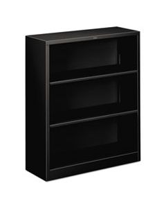 HONS42ABCP METAL BOOKCASE, THREE-SHELF, 34-1/2W X 12-5/8D X 41H, BLACK