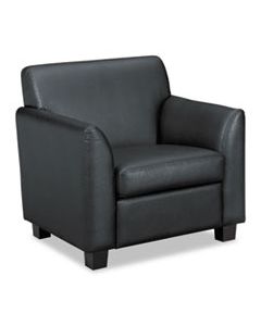 BSXVL871SB11 CIRCULATE RECEPTION SEATING CLUB CHAIR, 33" X 28.75" X 32", BLACK SEAT/BLACK BACK, BLACK BASE