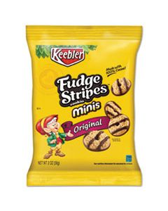 KEB21771 MINI COOKIES, FUDGE STRIPES, 2OZ SNACK PACK, 8/BOX