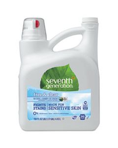 SEV22803 NATURAL 2X CONCENTRATE LIQUID LAUNDRY DETERGENT, FREE AND CLEAR, 99 LOADS, 150OZ