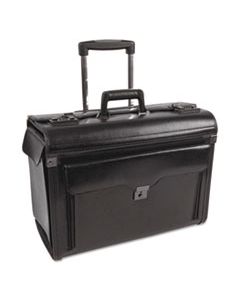 BND546110BLK CATALOG CASE ON WHEELS, LEATHER, 19 X 9 X 15-1/2, BLACK