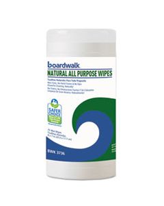 BWK4736 NATURAL ALL PURPOSE WIPES, 7 X 8, UNSCENTED, 75 WIPES/CANISTER, 6/CARTON