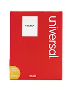 UNV80109 WHITE LABELS, INKJET/LASER PRINTERS, 8.5 X 11, WHITE, 100/BOX