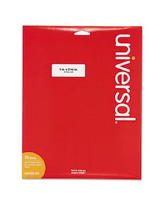 UNV80101 WHITE LABELS, INKJET/LASER PRINTERS, 1 X 2.63, WHITE, 30/SHEET, 25 SHEETS/PACK