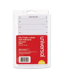 UNV60101 SELF-ADHESIVE PERMANENT FILE FOLDER LABELS, 0.56 X 3.44, WHITE, 8/SHEET, 31 SHEETS/PACK