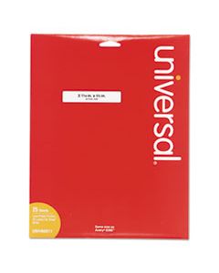 UNV80011 SELF-ADHESIVE PERMANENT FILE FOLDER LABELS, 0.66 X 3.44, WHITE, 30/SHEET, 25 SHEETS/BOX