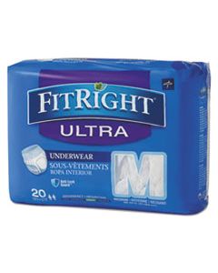 MIIFIT23005A FITRIGHT ULTRA PROTECTIVE UNDERWEAR, MEDIUM, 28" TO 40" WAIST, 20/PACK