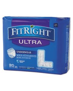 MIIFIT23505A FITRIGHT ULTRA PROTECTIVE UNDERWEAR, LARGE, 40" TO 56" WAIST, 20/PACK