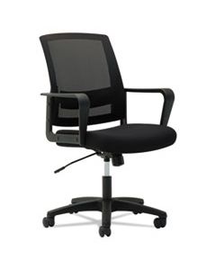 OIFMS4217 MESH MID-BACK CHAIR, SUPPORTS UP TO 225 LBS., BLACK SEAT/BLACK BACK, BLACK BASE