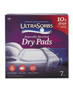 MIIDRY2336RET7 ULTRASORBS DISPOSABLE DRY PADS, 23" X 35", BLUE, 7/BOX