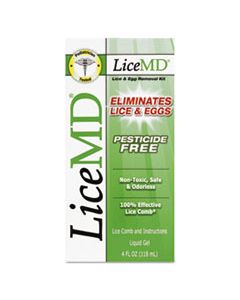 RAC00348 PESTICIDE FREE LICE & EGG REMOVAL KIT, 4 OZ GEL, 12/CARTON