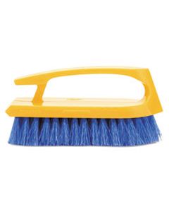 RCP6482COB LONG HANDLE SCRUB BRUSH, 6" BRUSH, YELLOW PLASTIC HANDLE/BLUE BRISTLES