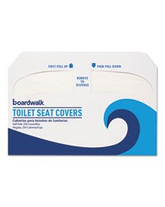 BWKK1000B PREMIUM HALF-FOLD TOILET SEAT COVERS, 250 COVERS/SLEEVE, 4 SLEEVES/CARTON