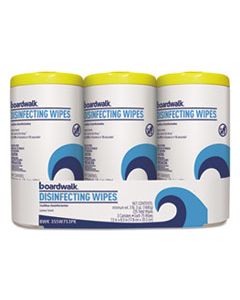 BWK455W753PK DISINFECTING WIPES, 8 X 7, LEMON SCENT, 75/CANISTER, 3 CANISTERS/PACK