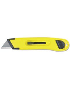 BOS10065 PLASTIC LIGHT-DUTY UTILITY KNIFE W/RETRACTABLE BLADE, YELLOW