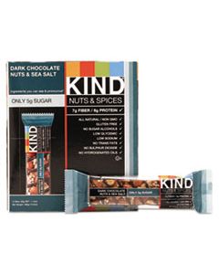 KND17851 NUTS AND SPICES BAR, DARK CHOCOLATE NUTS AND SEA SALT, 1.4 OZ, 12/BOX