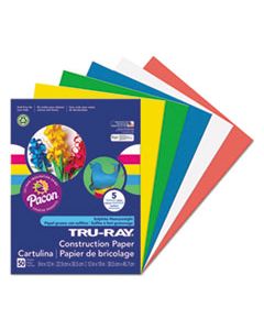 PAC6572 TRU-RAY CONSTRUCTION PAPER, 76LB, 9 X 12, ASSORTED PRIMARY COLORS, 50/PACK