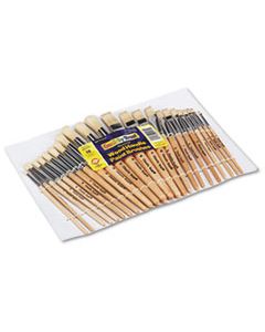 CKC5172 PRESCHOOL BRUSH SET, SIZES 1-12, NATURAL BRISTLE, FLAT; ROUND, 24/SET