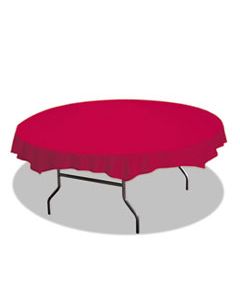 HFM112011 OCTY-ROUND PLASTIC TABLECOVER, 82" DIAMETER, RED, 12/CARTON