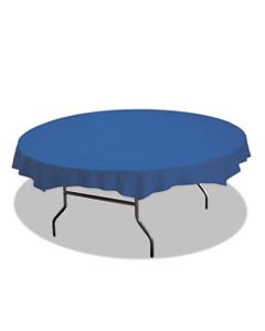 HFM112014 OCTY-ROUND PLASTIC TABLECOVER, 82" DIAMETER, BLUE, 12/CARTON