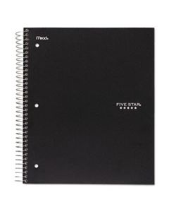 MEA72057 WIREBOUND NOTEBOOK, 1 SUBJECT, MEDIUM/COLLEGE RULE, BLACK COVER, 11 X 8.5, 100 SHEETS