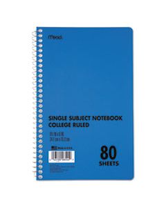 MEA06544 DURAPRESS COVER NOTEBOOK, 1 SUBJECT, MEDIUM/COLLEGE RULE, BLUE COVER, 9 X 6, 80 SHEETS