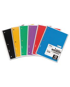 MEA05512 SPIRAL NOTEBOOK, 1 SUBJECT, MEDIUM/COLLEGE RULE, ASSORTED COLOR COVERS, 10.5 X 7.5, 70 SHEETS