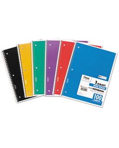 MEA05514 SPIRAL NOTEBOOK, 1 SUBJECT, WIDE/LEGAL RULE, ASSORTED COLOR COVERS, 10.5 X 7.5, 100 SHEETS