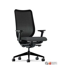 HONN103CU19 NUCLEUS SERIES WORK CHAIR WITH ILIRA-STRETCH M4 BACK, SUPPORTS UP TO 300 LBS., IRON ORE SEAT, BLACK BACK, BLACK BASE