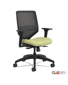 HONSVM1ALC82TK SOLVE SERIES MESH BACK TASK CHAIR, SUPPORTS UP TO 300 LBS., MEADOW SEAT, BLACK BACK, BLACK BASE