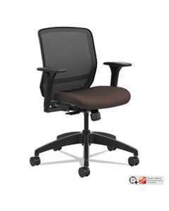 HONQTMMY1ACU49 QUOTIENT SERIES MESH MID-BACK TASK CHAIR, SUPPORTS UP TO 300 LBS., ESPRESSO SEAT/BLACK BACK, BLACK BASE